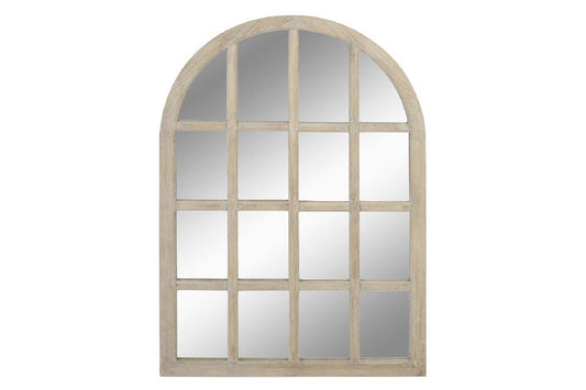 Espejo Ventana Arco de Madera Decapé Blanco - "Nova"