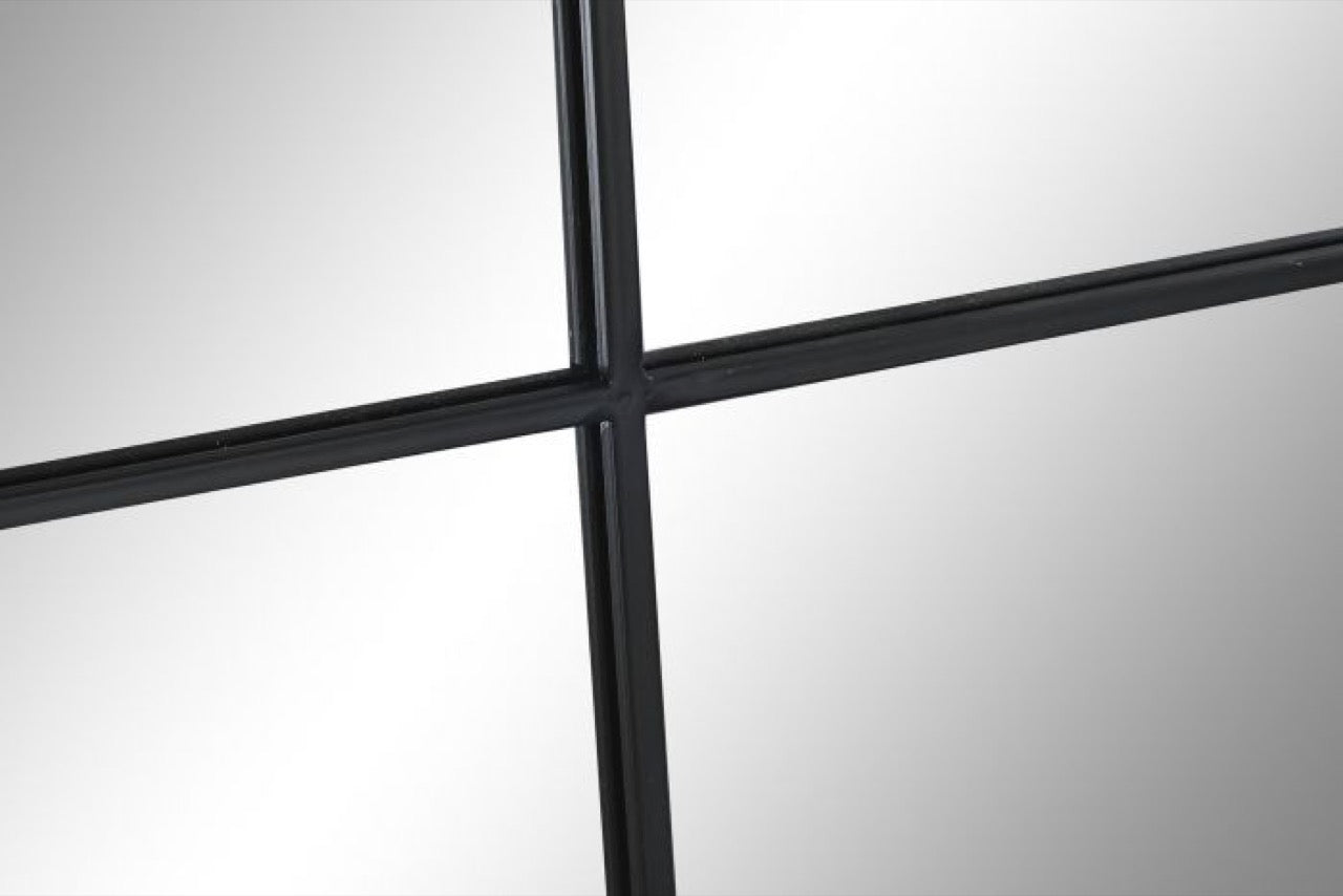 Espejo Ventana Redondo Negro - "LOFT" - Ø80CM