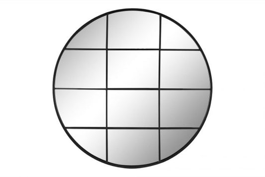 Espejo Ventana Redondo Negro - "LOFT" - Ø80CM