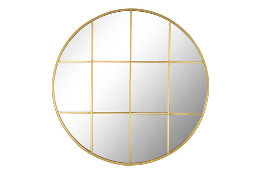 Espejo Ventana Redondo Dorado - "LOFT" - Ø80CM