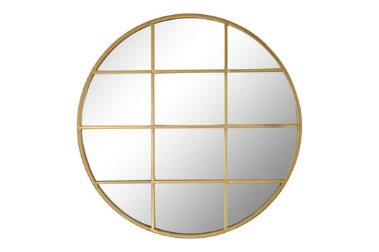 Espejo Ventana Redondo Dorado - "LOFT" - Ø60CM