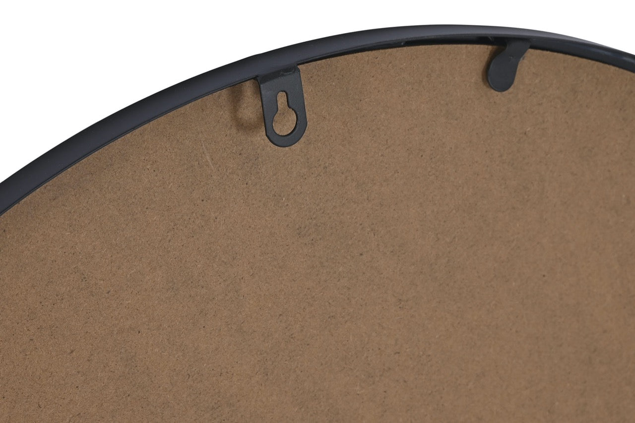 Espejo Redondo de Metal Negro - “Alice” - Ø60cm