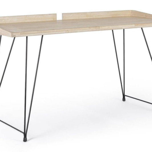 Escritorio Madera Natural con Patas de Hierro-ivvidek