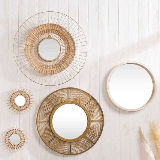 Espejo "Cheraw" Metal y Ratan - Ø75cm-ivvidek