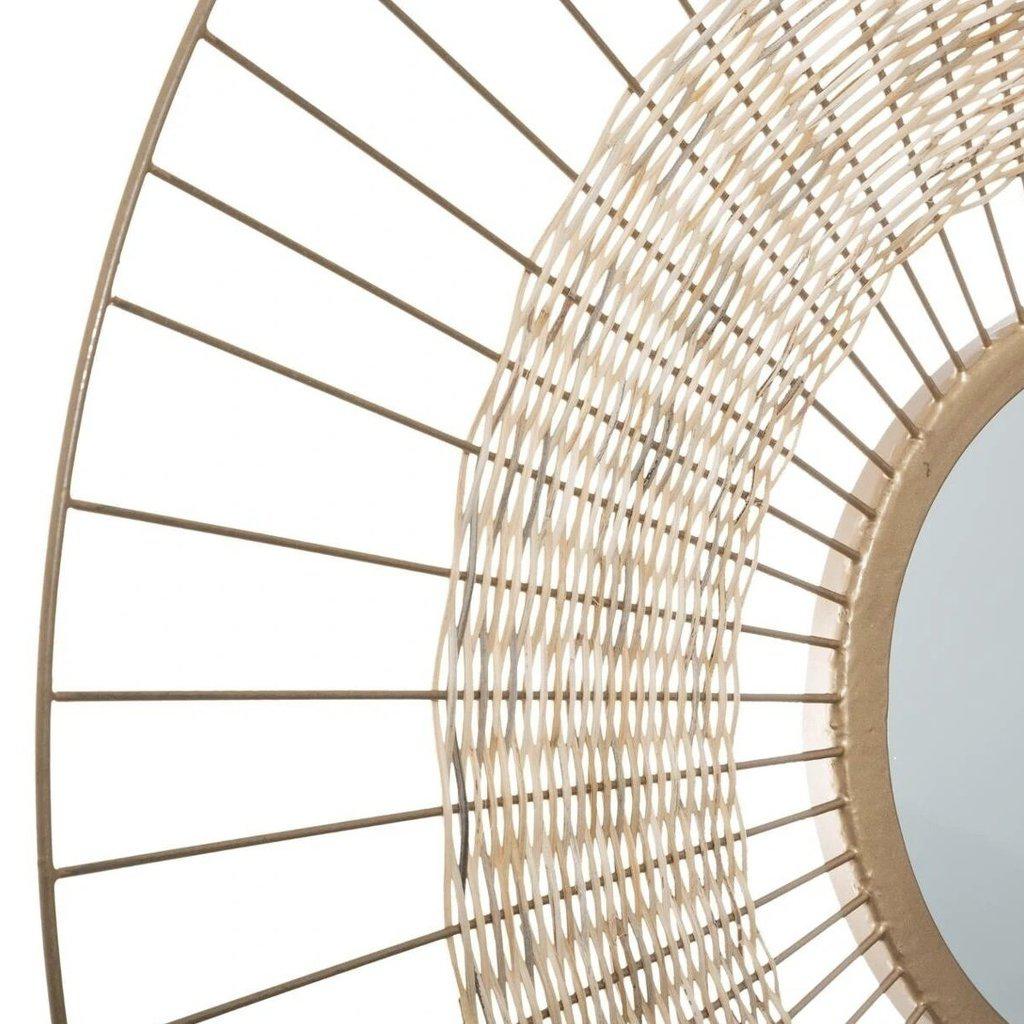 Espejo "Cheraw" Metal y Ratan - Ø75cm-ivvidek