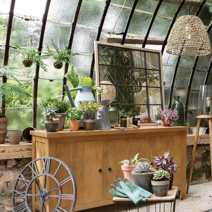 Espejo "Noah" de metal y madera - 90 x 90cm-ivvidek