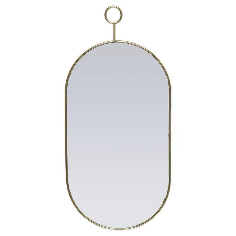 Espejo Oval “Joy” con Gancho - Dorado-ivvidek