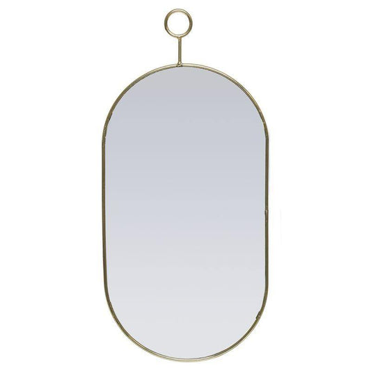 Espejo Oval “Joy” con Gancho - Dorado-ivvidek