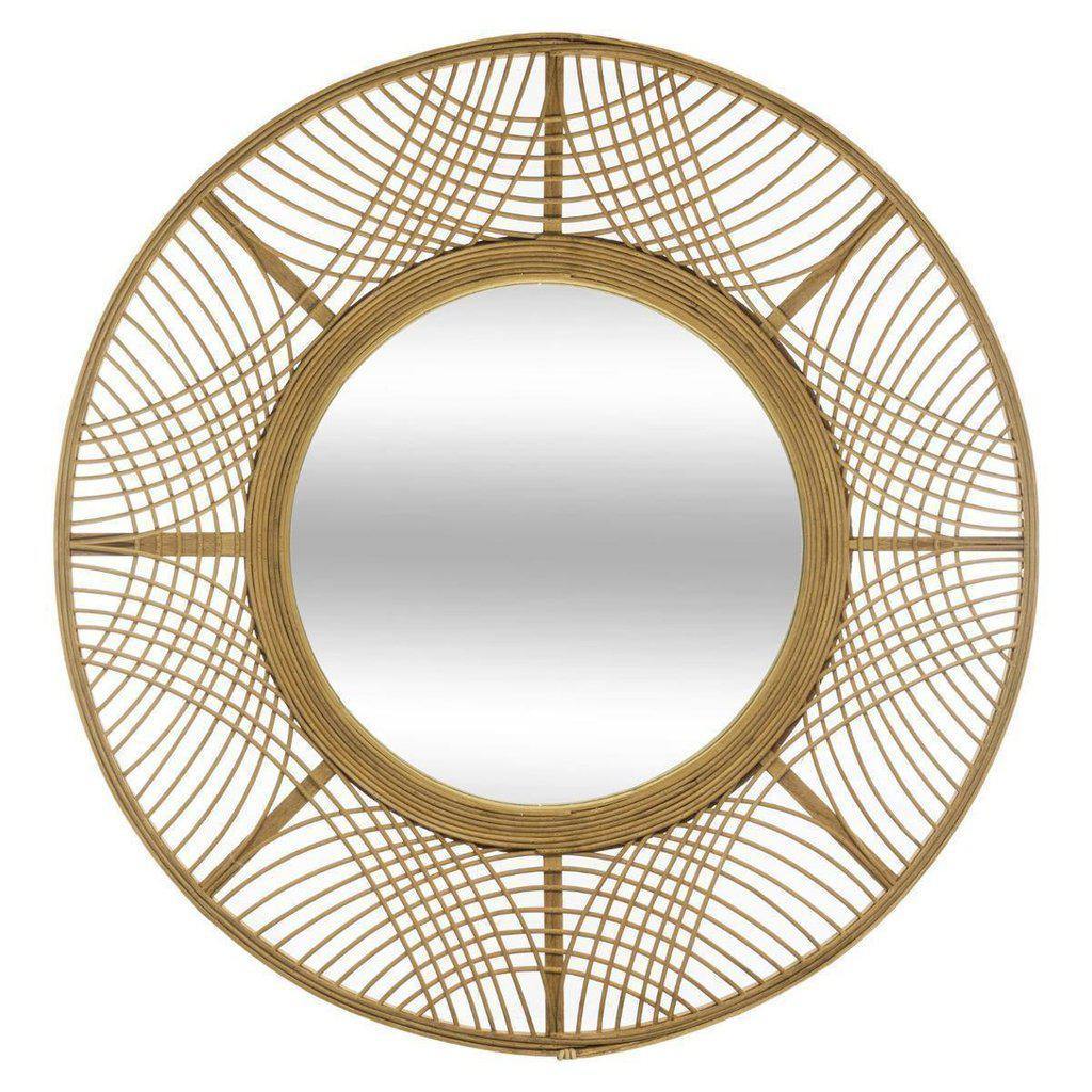 Espejo de Bambú Natural - "INNA" Ø70cm-ivvidek
