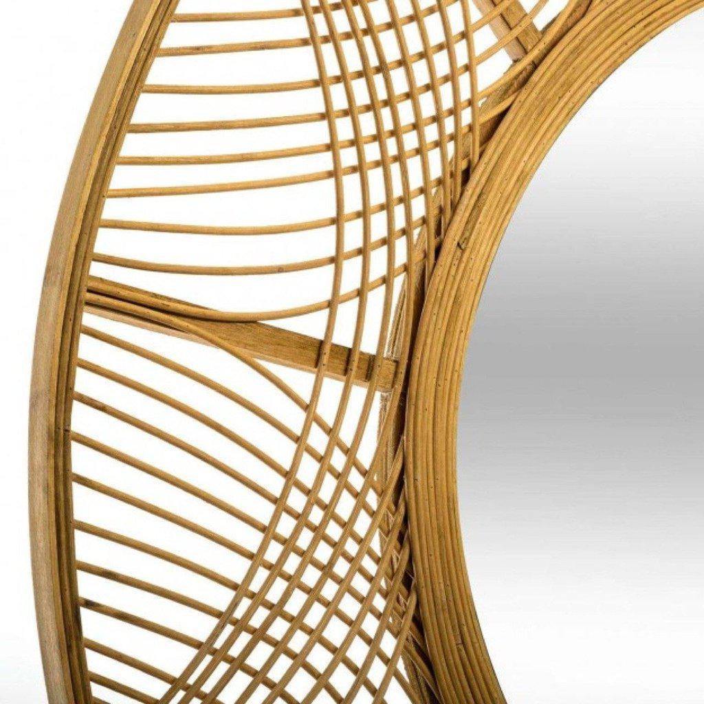 Espejo de Bambú Natural - "INNA" Ø70cm-ivvidek
