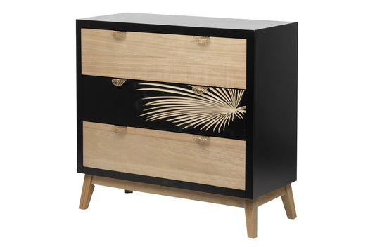 Cómoda Negra de Madera Tallada - “Albina"