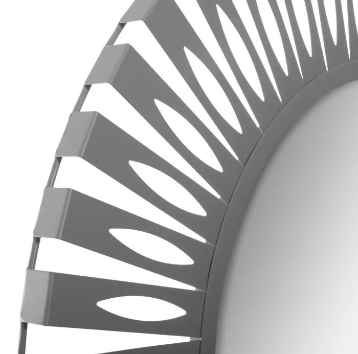 Espejo de Metal Gris Antracita - “Nola” - Ø89cm