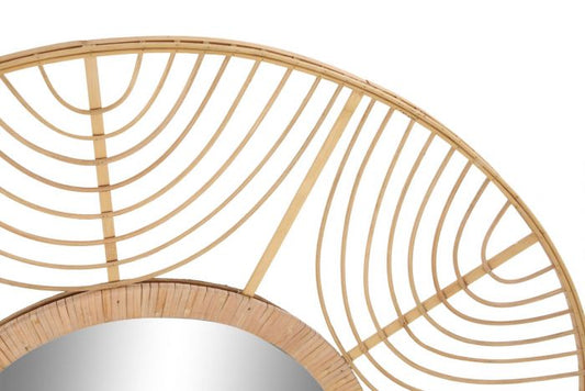 Espejo de Bambú Natural - "ISA" Ø81CM