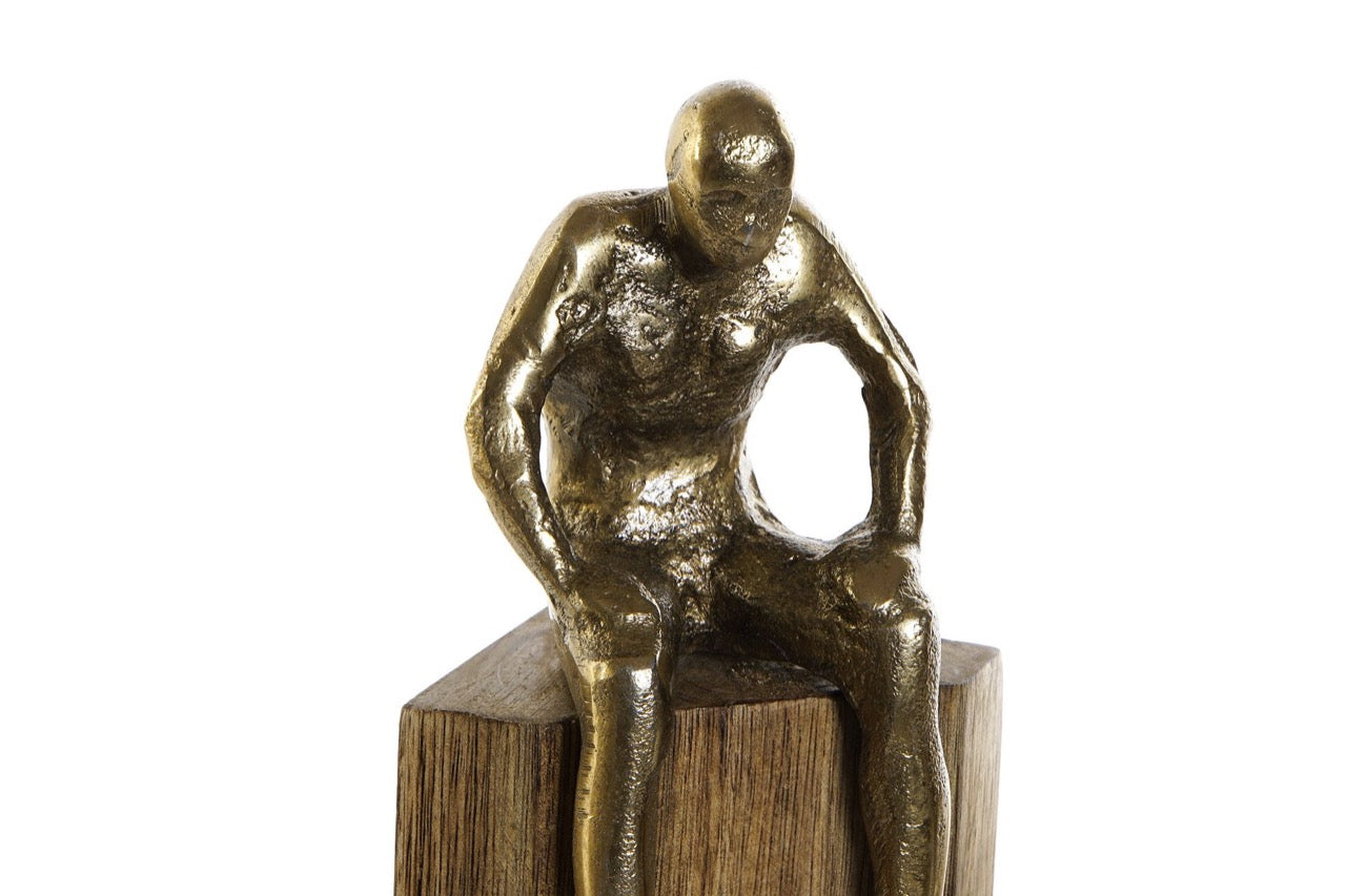 Pareja de Figuras de Madera de Mango - "Personas"