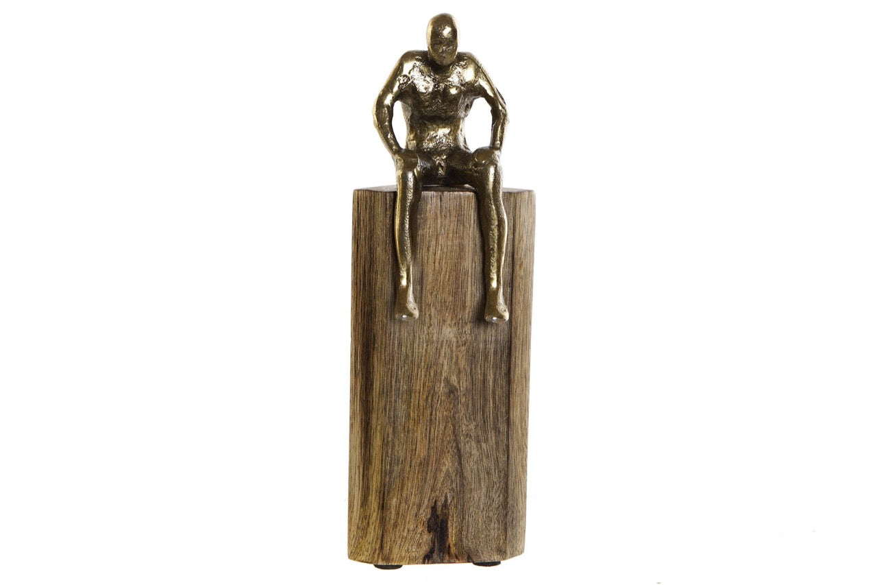 Pareja de Figuras de Madera de Mango - "Personas"