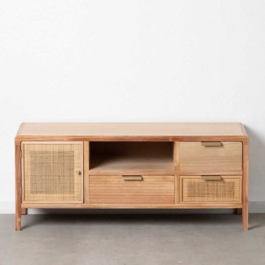 Mueble de TV Ratán de Madera Natural - "Ratti"