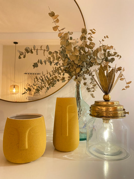 Macetero Cara Mostaza - "FACE"