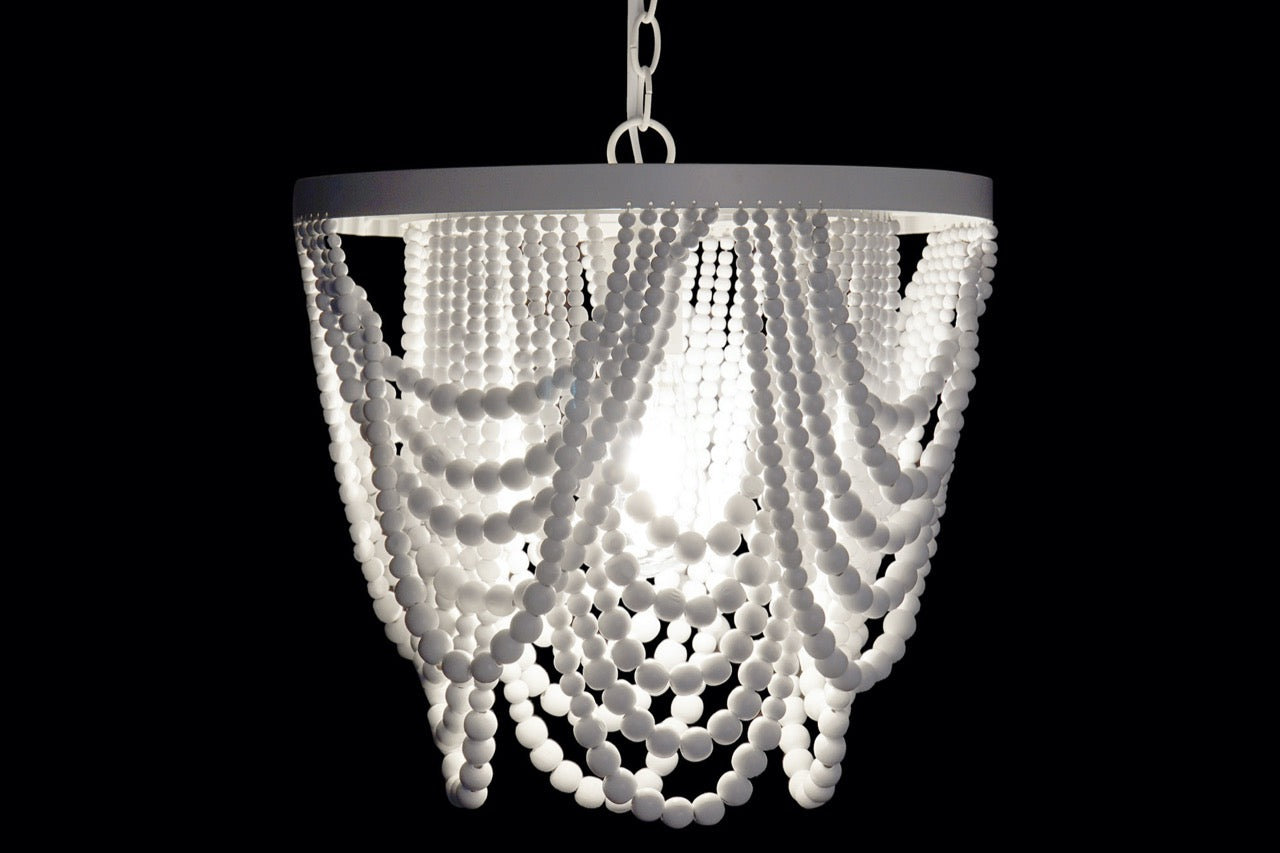 Lámpara de Techo Perlas de Madera Blanca - "Dream"