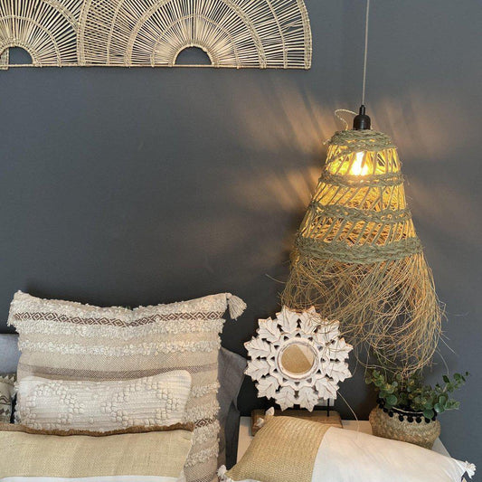 Lámpara Esparto Trenzado “BOHO OASIS” - Ø50cm-ivvidek