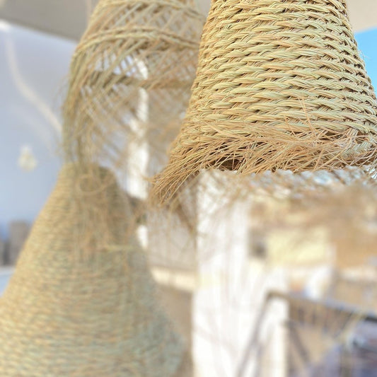 Lámpara de Esparto con Flecos “Boho” - Ø25cm-ivvidek
