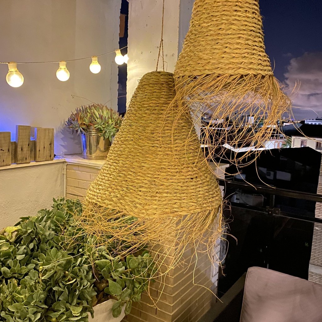 Lámpara de Esparto con Flecos “Boho” - Ø25cm-ivvidek