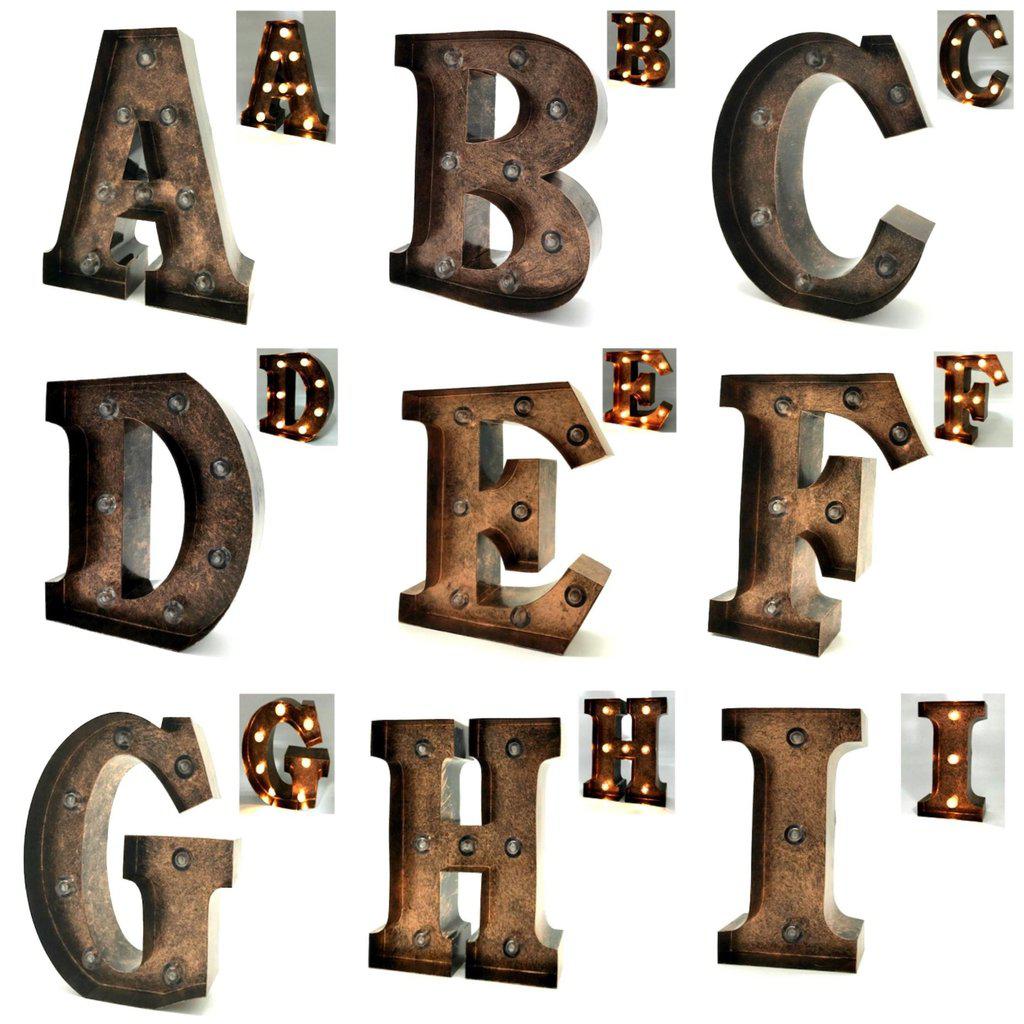 Letras decorativas de metal iluminadas-ivvidek