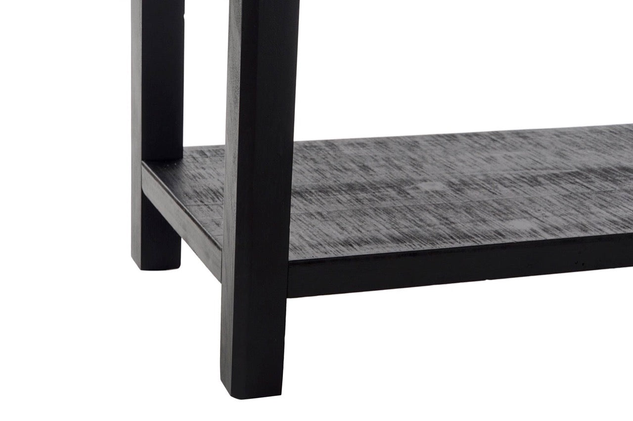 Consola Negra de Madera Tallada - "Aly"