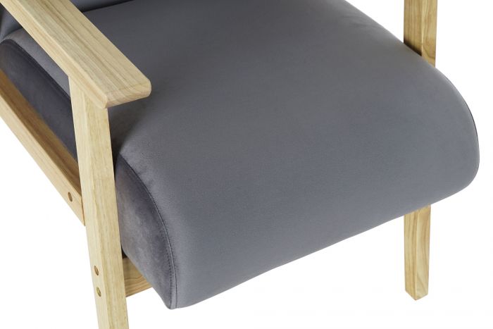 Sillón de Terciopelo Gris - "KEIF"