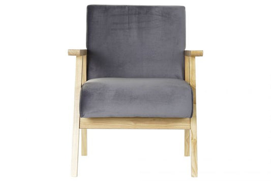 Sillón de Terciopelo Gris - "KEIF"