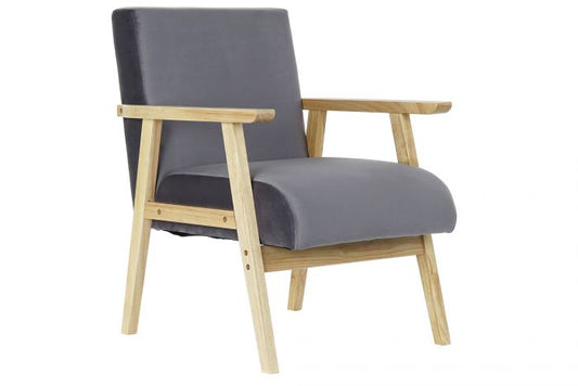 Sillón de Terciopelo Gris - "KEIF"