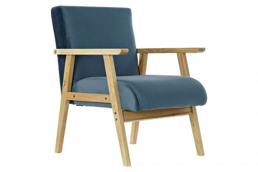 Sillón de Terciopelo Azul - "KEIF"