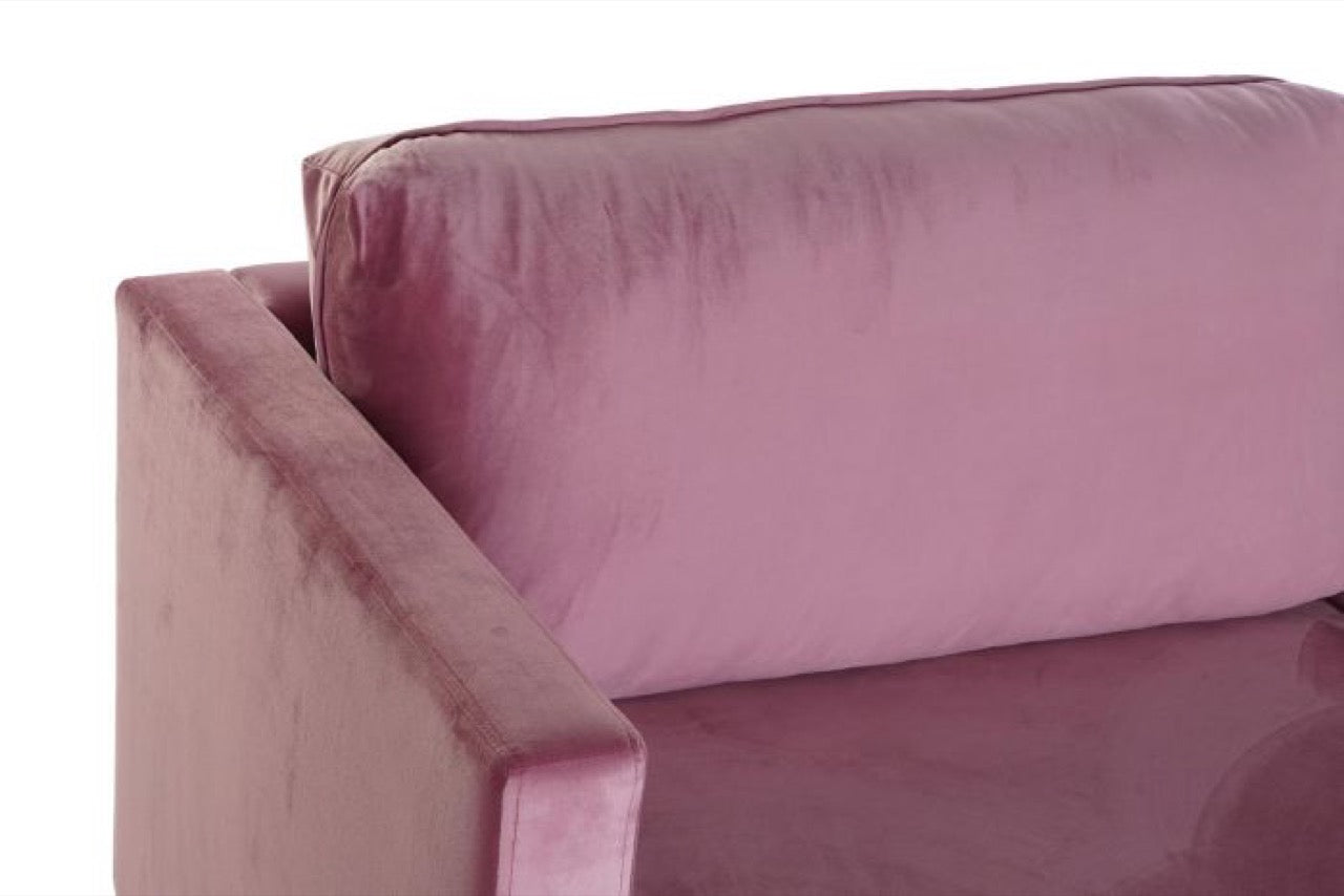 Sofá de Terciopelo Rosa 3 Plazas - "Chic"