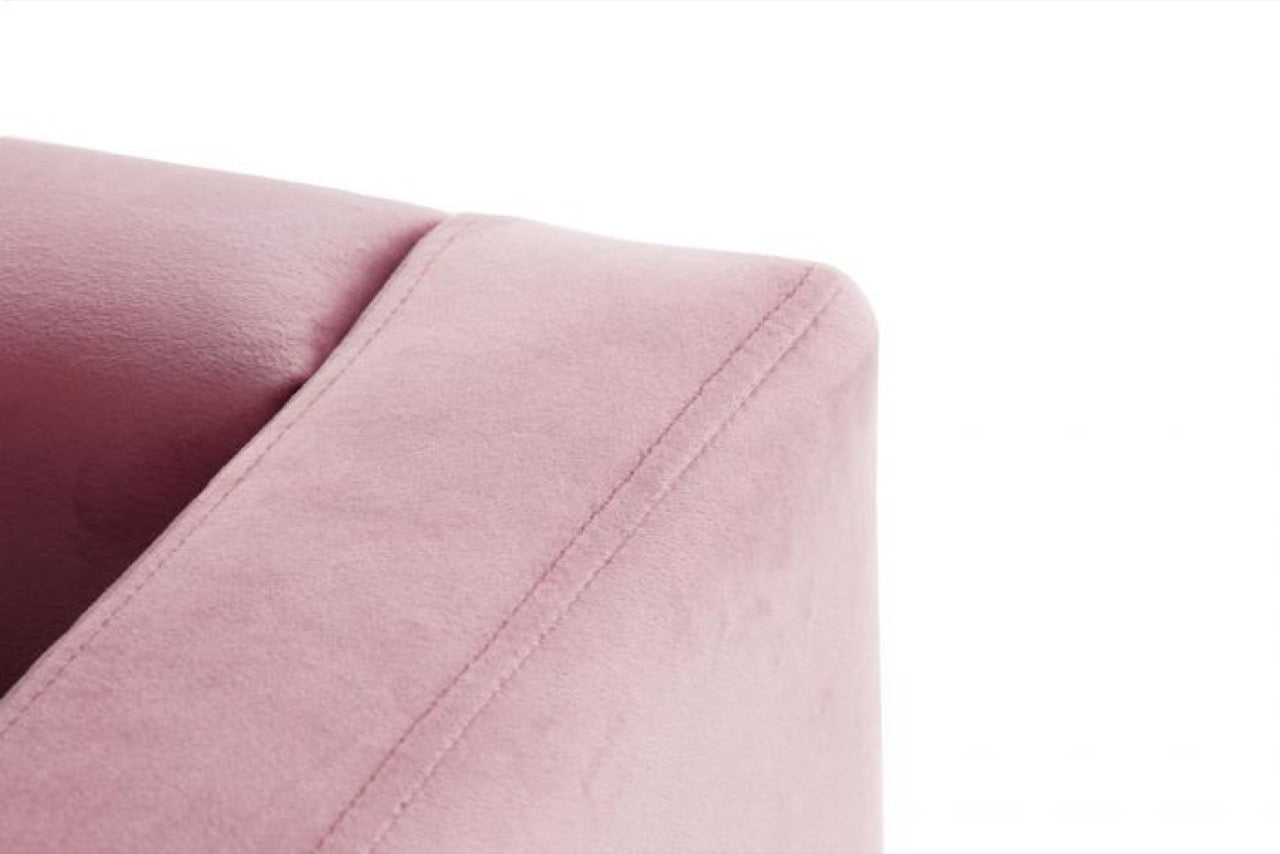 Sofá de Terciopelo Rosa 3 Plazas - "Chic"