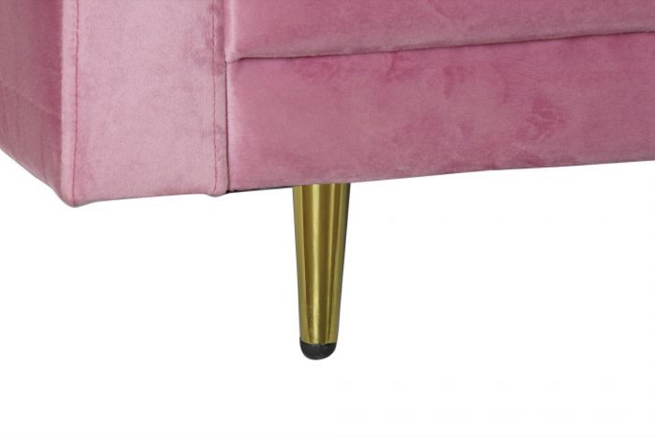 Sofá de Terciopelo Rosa 3 Plazas - "Chic"