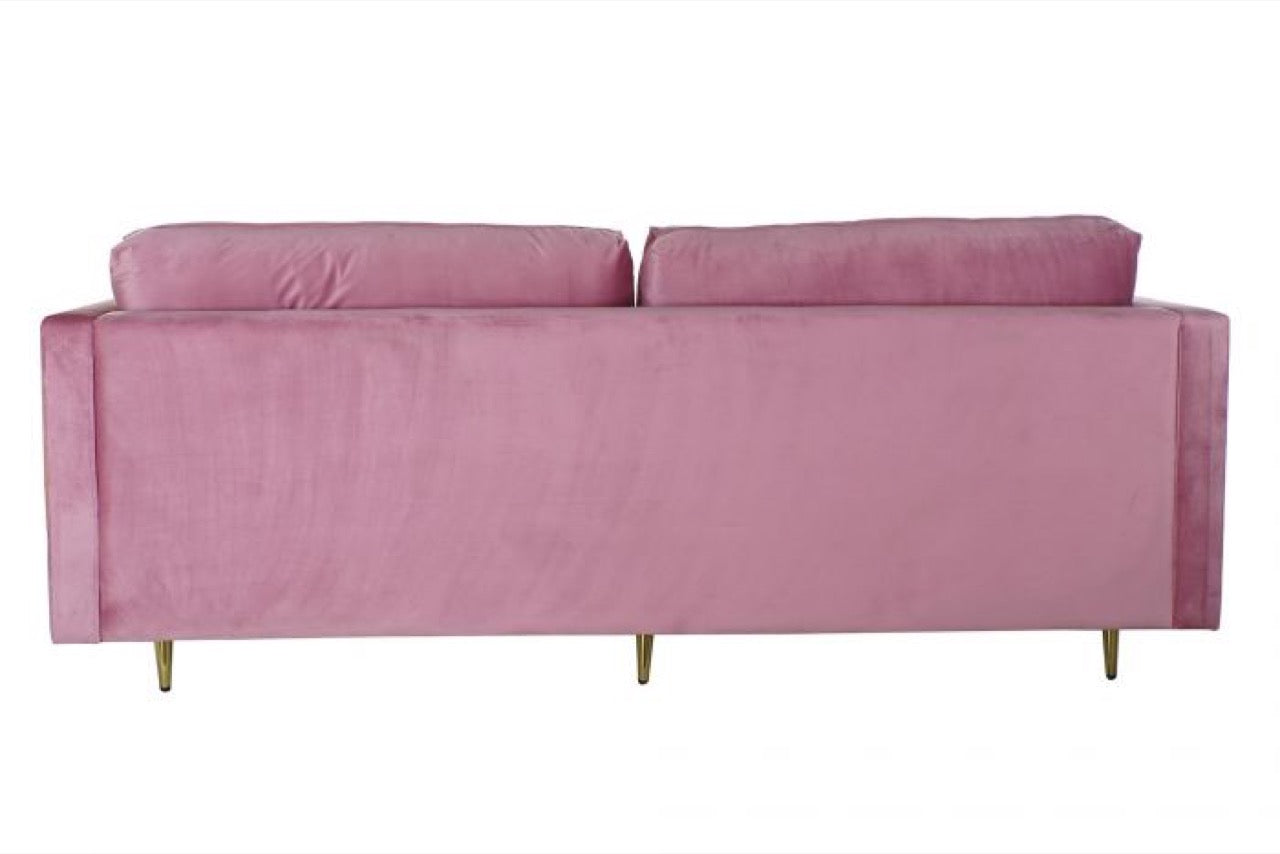 Sofá de Terciopelo Rosa 3 Plazas - "Chic"
