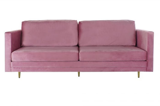 Sofá de Terciopelo Rosa 3 Plazas - "Chic"