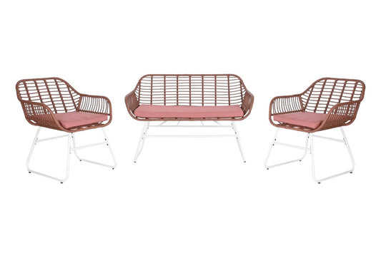 Conjunto de Jardín y Terraza de Ratán Terracota - “LOVE”