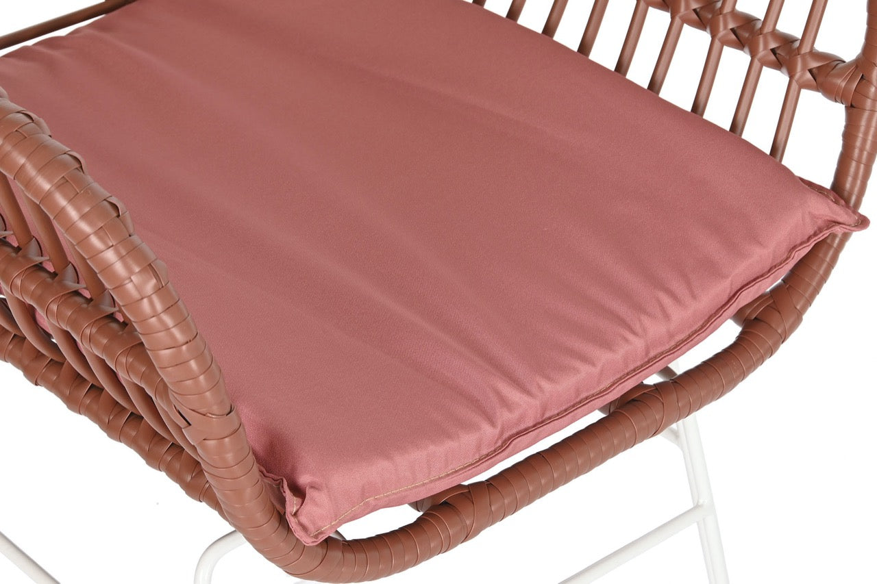 Conjunto de Terraza de Ratán Terracota - “LOVE”