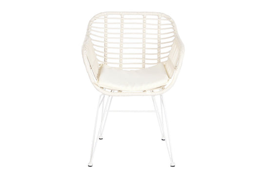 Conjunto de Terraza de Ratán Blanco - “LOVE”