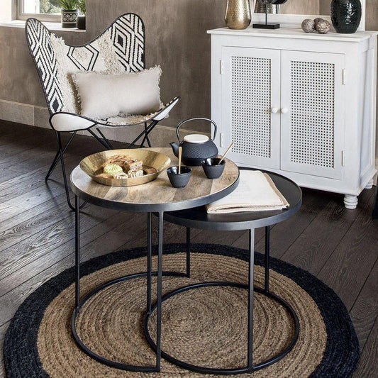 Mesas de Centro de Metal y Madera - S/2-ivvidek