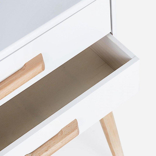 Mesita de Noche de Madera 2 Cajones - “Nordic Style”-ivvidek