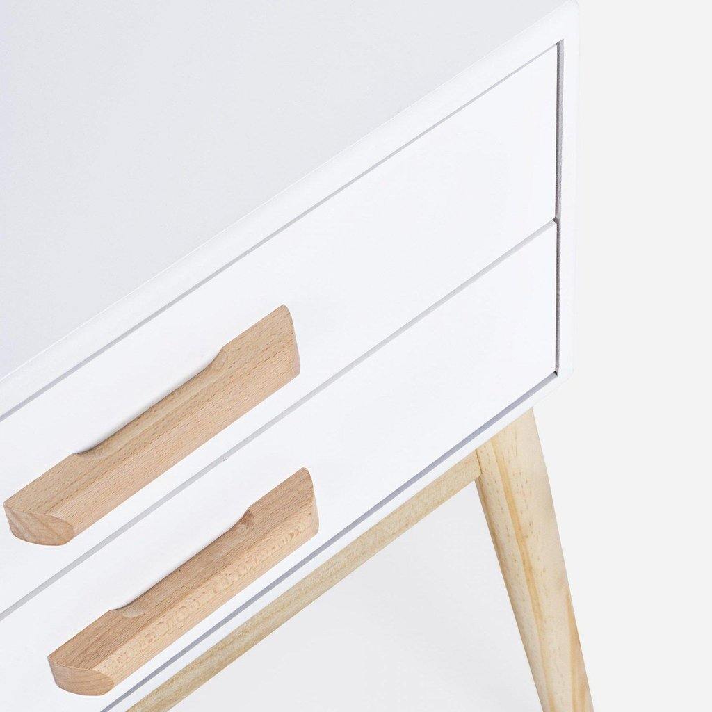 Mesita de Noche de Madera 2 Cajones - “Nordic Style”-ivvidek