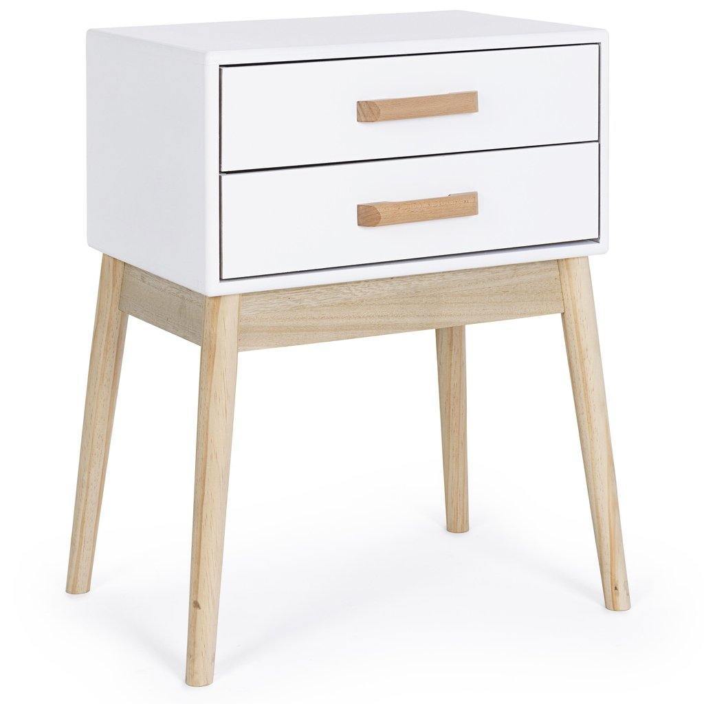 Mesita de Noche de Madera 2 Cajones - “Nordic Style”-ivvidek