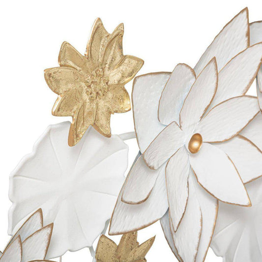 Mural Decorativo Blanco "Flores Folk" - 80x42cm-ivvidek