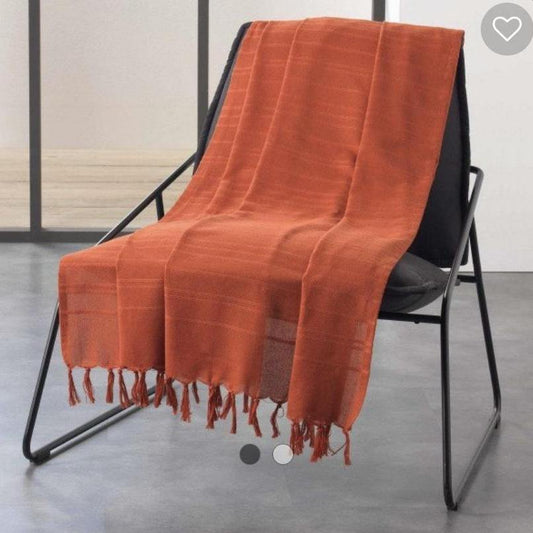 Plaid "flecos" terracota-ivvidek