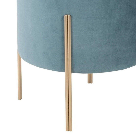 Puff de Terciopelo Azul Turquesa - Chic-ivvidek