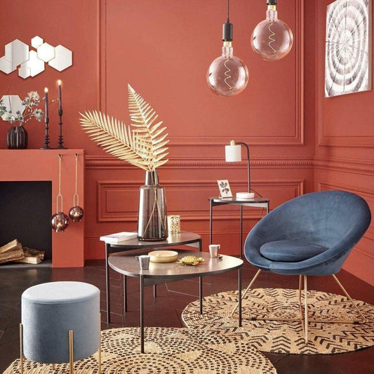 Puff de Terciopelo Azul Turquesa - Chic-ivvidek