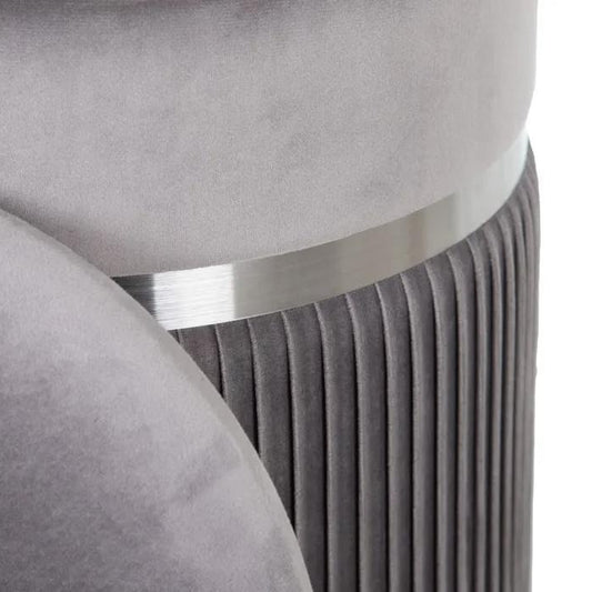 Puff de Terciopelo con Tapa en “Gris” - S/2-ivvidek