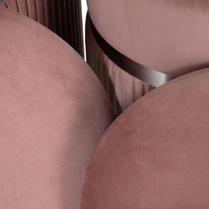 Puff de Terciopelo con Tapa en “Rosa Pastel” - S/2-ivvidek