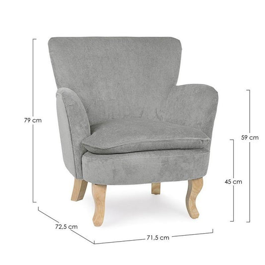 Sillón Gris de Madera efecto Pana - “Chenille”-ivvidek